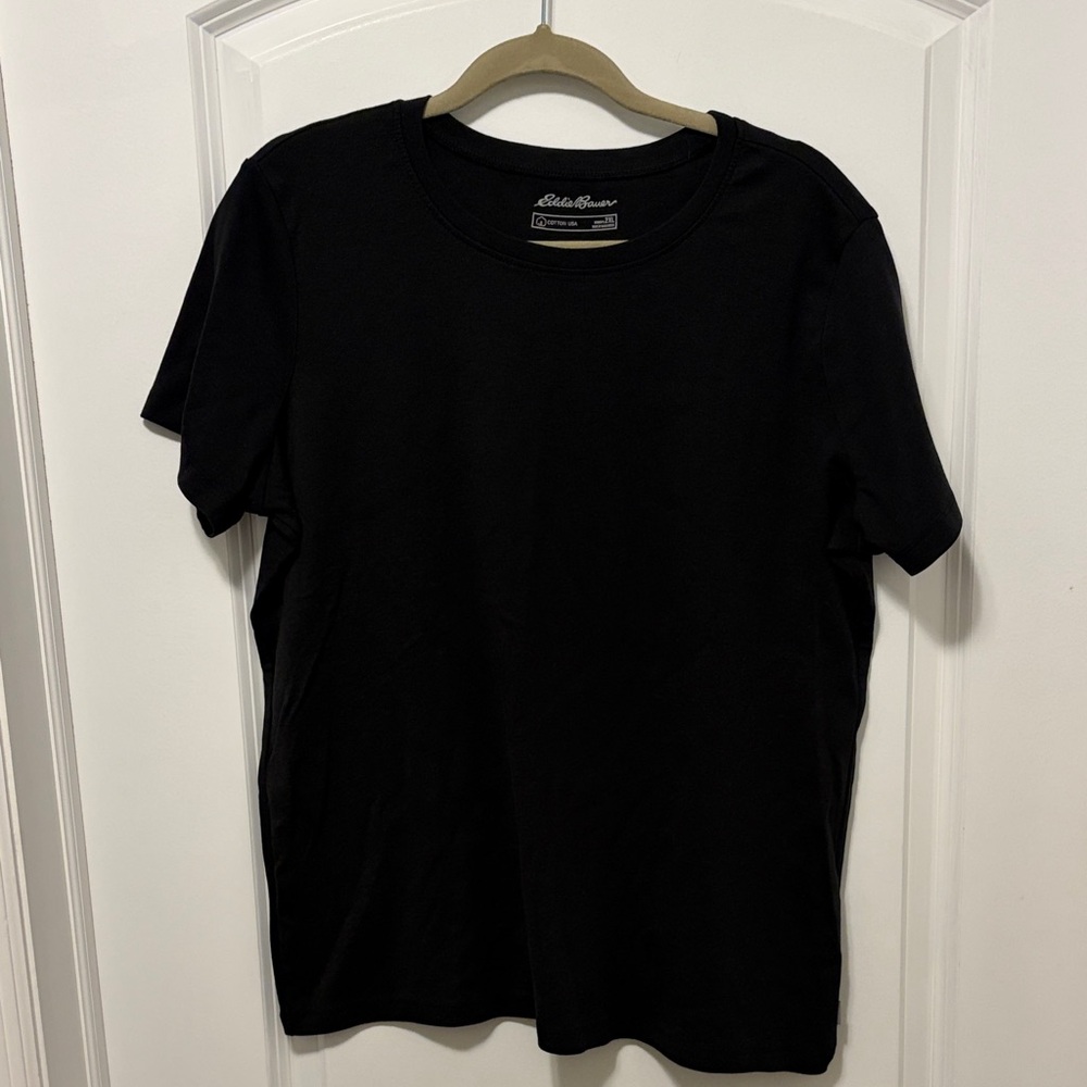 Eddie Bauer Black Short Sleeve Crew Neck Tee